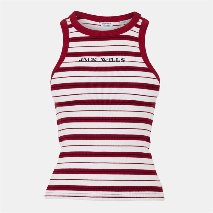 Jack Wills Striped Tank Top Red Stripe