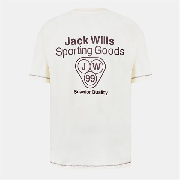 Jack Wills Superior T Shirt Mens Cream