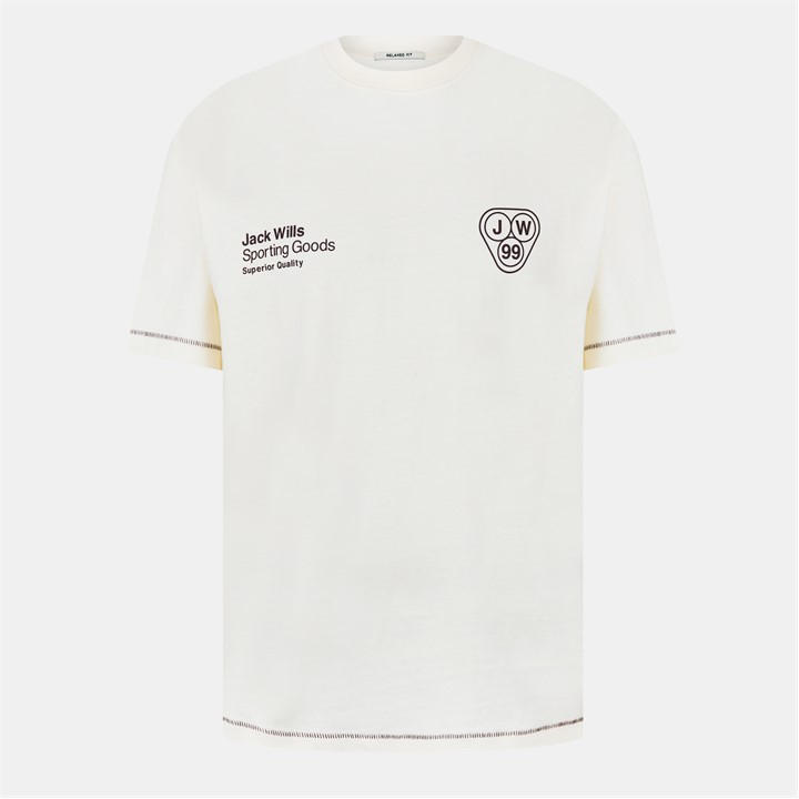 Jack Wills Superior T Shirt Mens Cream