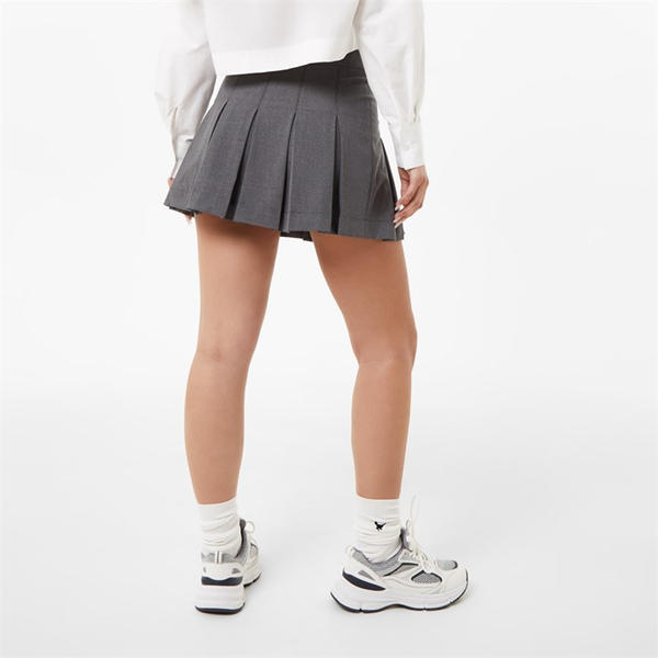 Jack Wills Tailored Pleated Mini Skirt Charcoal