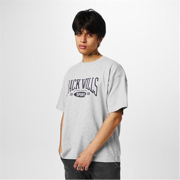 Jack Wills Team T Shirt Grey Marl