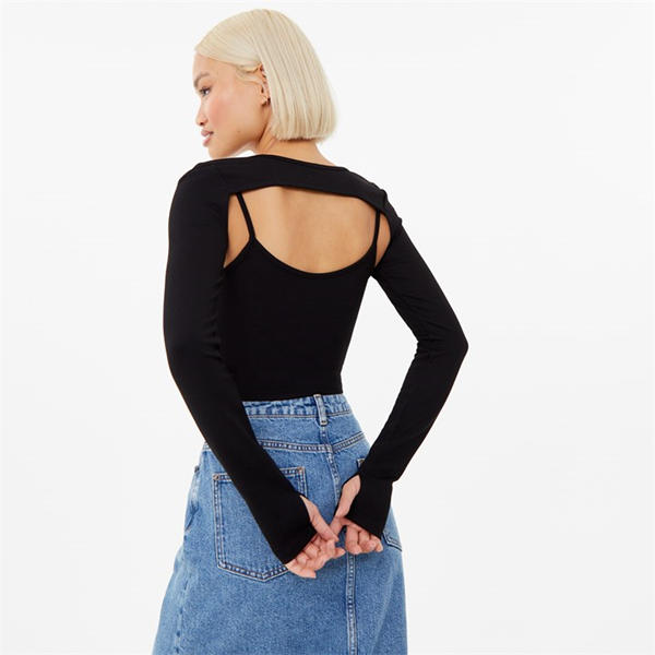 Jack Wills Tech Cut Out Top Black