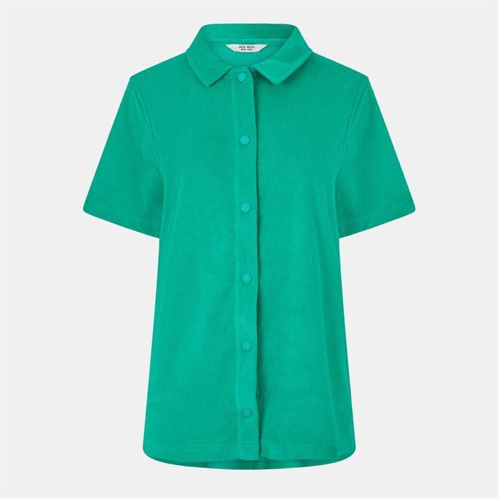 Jack Wills Terry Short Sleeve Shirt Emerald