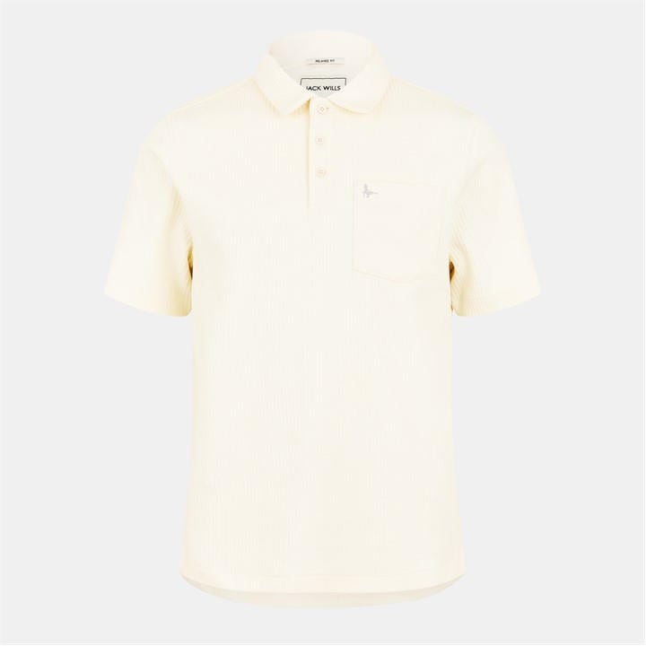 Jack Wills Texture Polo Sn53 Bone White