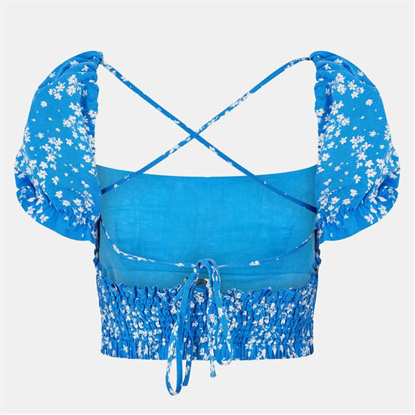 Jack Wills Tie Back Top Blue Print