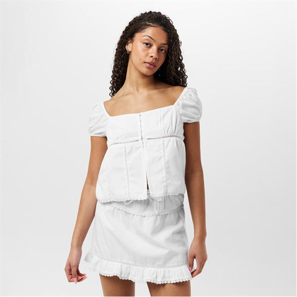 Jack Wills Tie Front Top Bright White