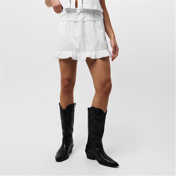 Jack Wills Tie Mini Skirt Ld53 Bright White