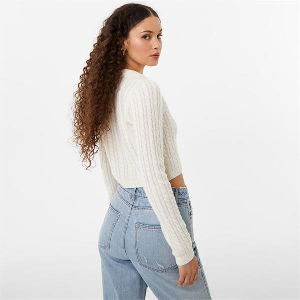 Jack Wills Tinsbury Polo Knit Sweater Vintage White