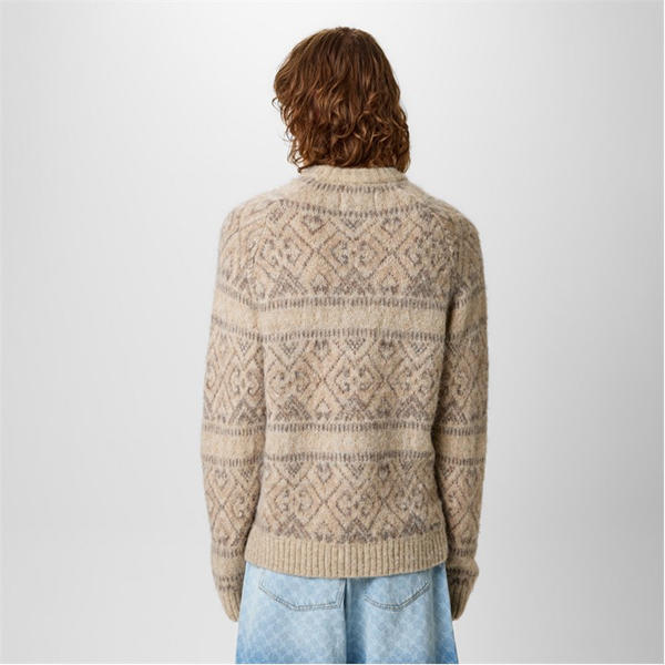 Jack Wills Tonal Jacquard Crew Sweater Willow Marl