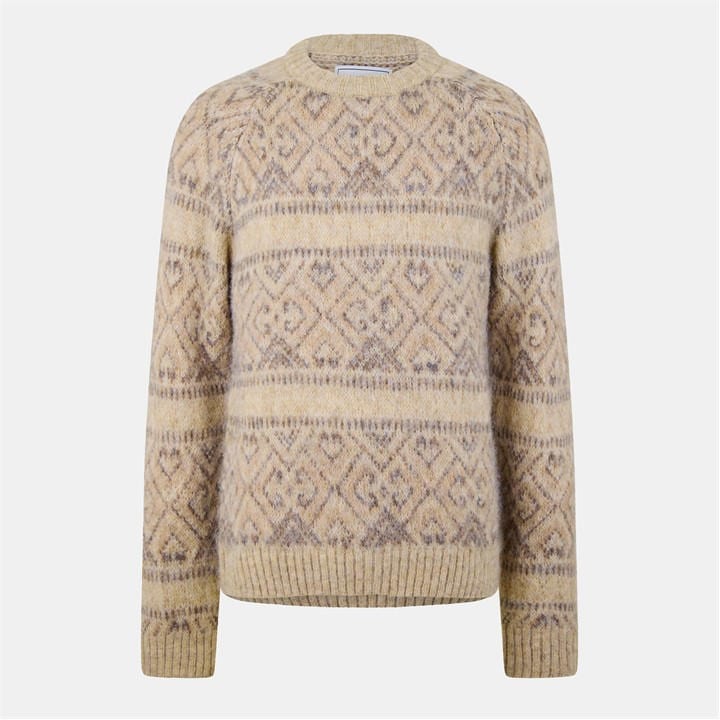 Jack Wills Tonal Jacquard Crew Sweater Willow Marl