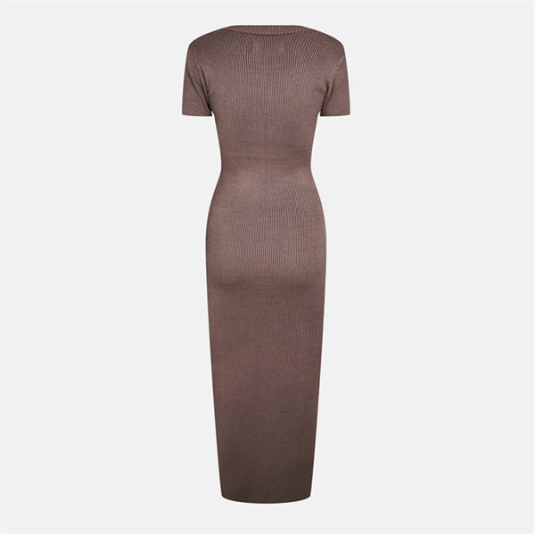 Jack Wills Travel Rib Midi Dress Mocha