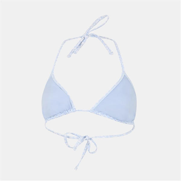 Jack Wills Triangle Bikini Top Blue Ditsy