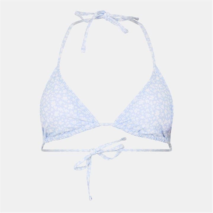 Jack Wills Triangle Bikini Top Blue Ditsy