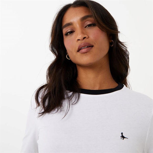 Jack Wills Trinkey Long Sleeve Ringer T Shirt White