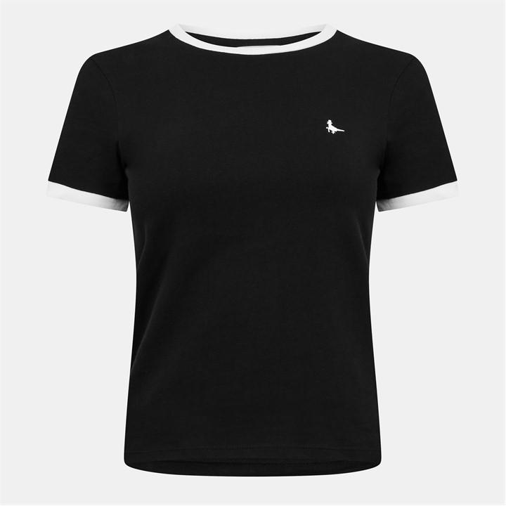 Jack Wills Trinkey Ringer T Shirt Black