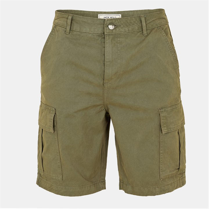 Jack Wills Twill Cargo Shorts Khaki