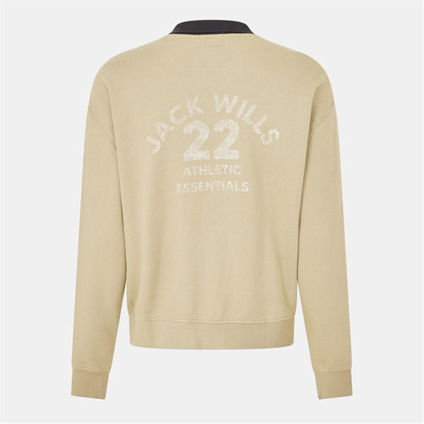 Jack Wills Twill Collar Crew Sweater Willow