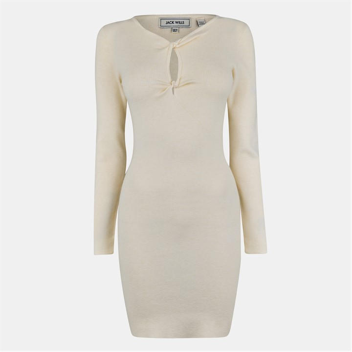 Jack Wills Twist Mini Dress Vintage White