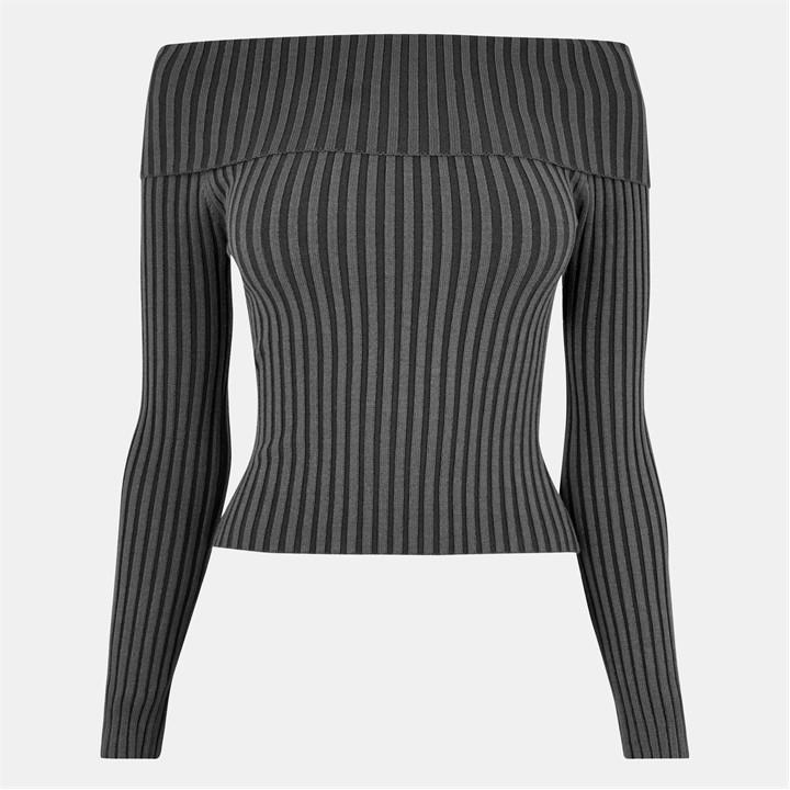 Jack Wills Two Tone Bardot Top Womens Eiffel Tower