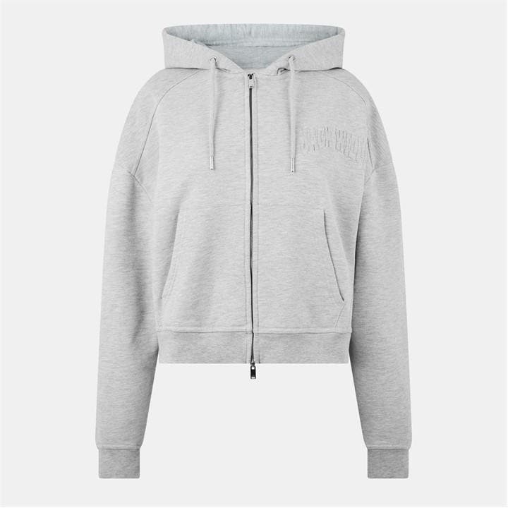 Jack Wills Two way Zip Hoodie Grey Marl