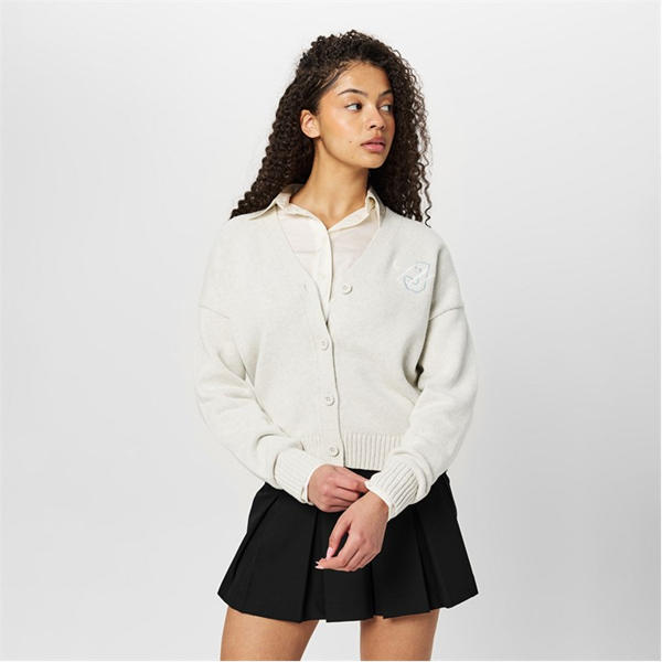 Jack Wills V Neck Cardigan Light Heather