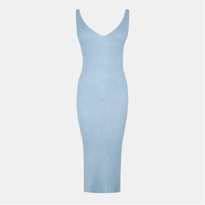 Jack Wills V Neck Midi Dress Blue