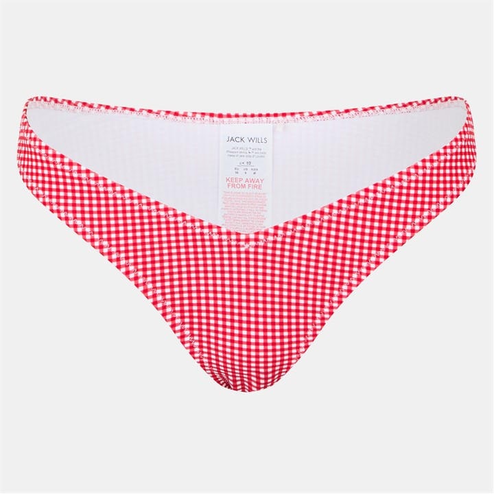 Jack Wills V Shaped Tanga Ld53 Red Gingham
