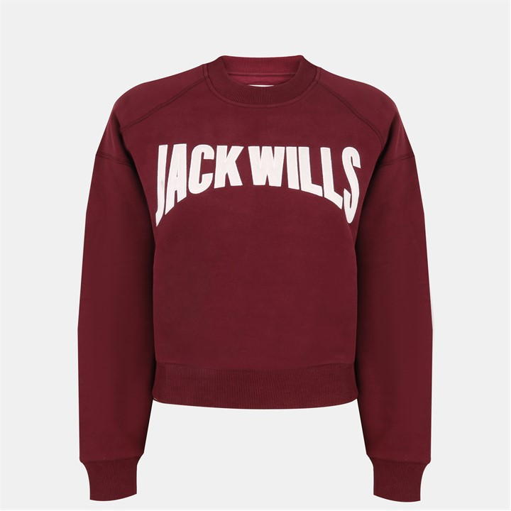 Jack Wills Varsity Crew Ld54 Burgundy