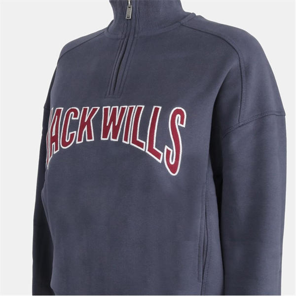 Jack Wills Varsity Quarter Zip Ld54 Navy