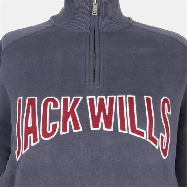 Jack Wills Varsity Quarter Zip Ld54 Navy