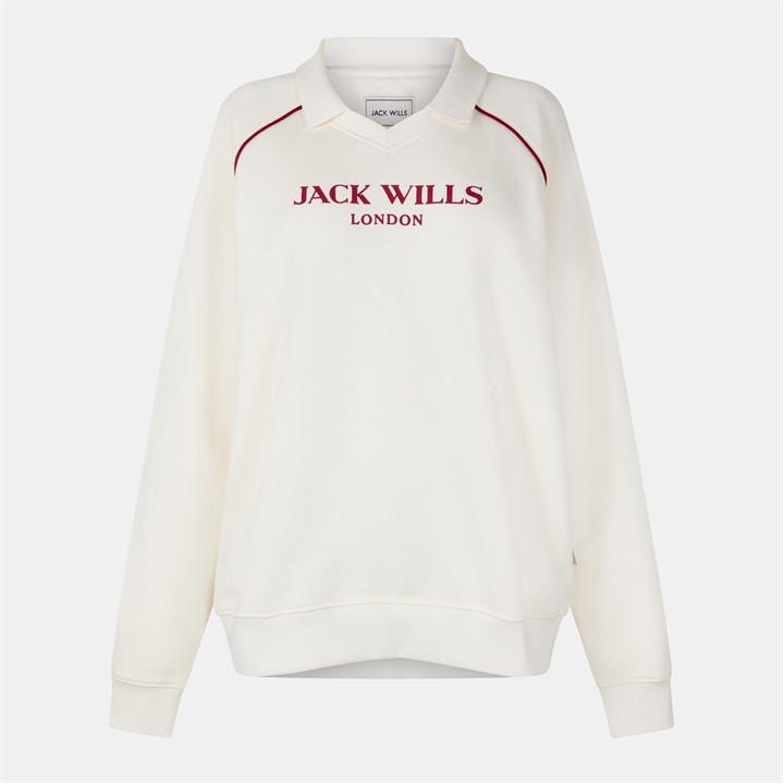 Jack Wills Vintage Collar Crew Sweater Vintage White