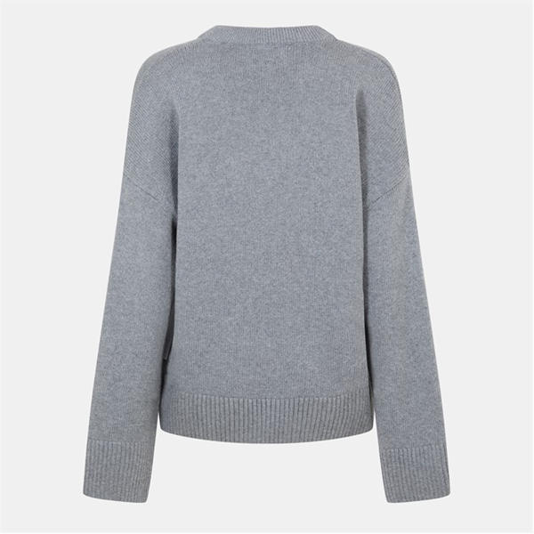 Jack Wills VintV Neck Jumper Ld54 Charcoal