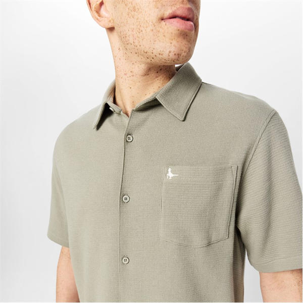 Jack Wills Waffle Shirt Silver Sage