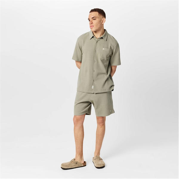 Jack Wills Waffle Shirt Silver Sage