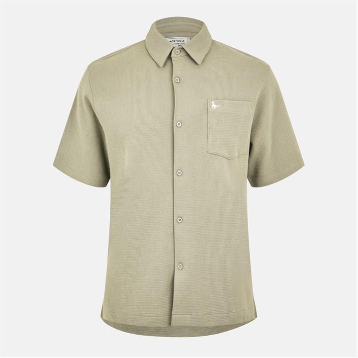 Jack Wills Waffle Shirt Silver Sage