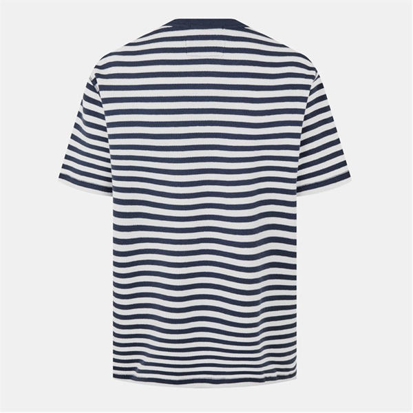 Jack Wills Waffle Stripe T Shirt Cream/Night Sky