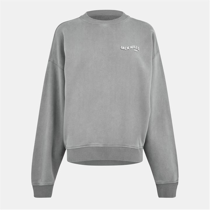 Jack Wills Washed Crew Ld54 Grey Washed