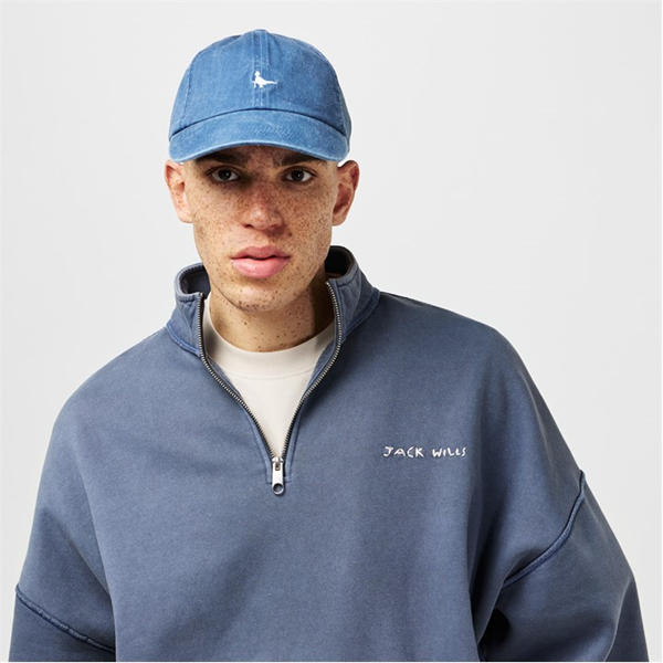 Jack Wills Well Quarter Zip Fleece Night Sky