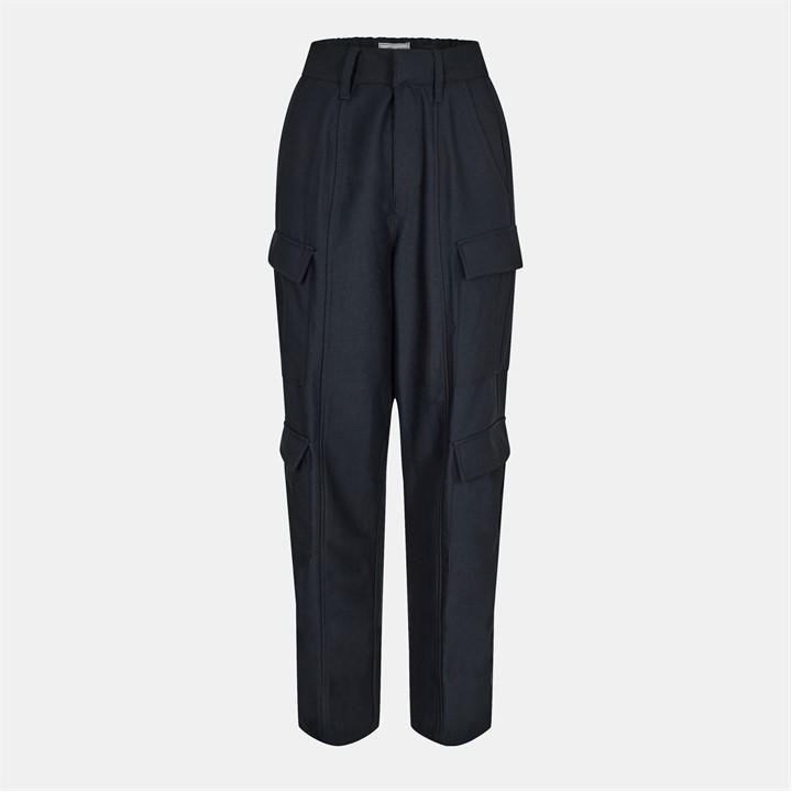 Jack Wills Wide Leg Cargo Pants Black