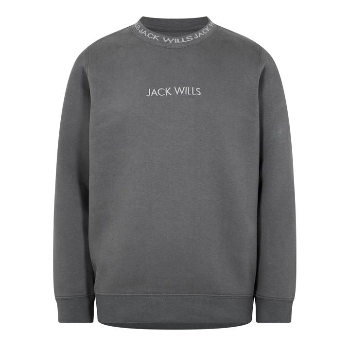 Jack Wills Wills Juniors Jacquard Crew Slate