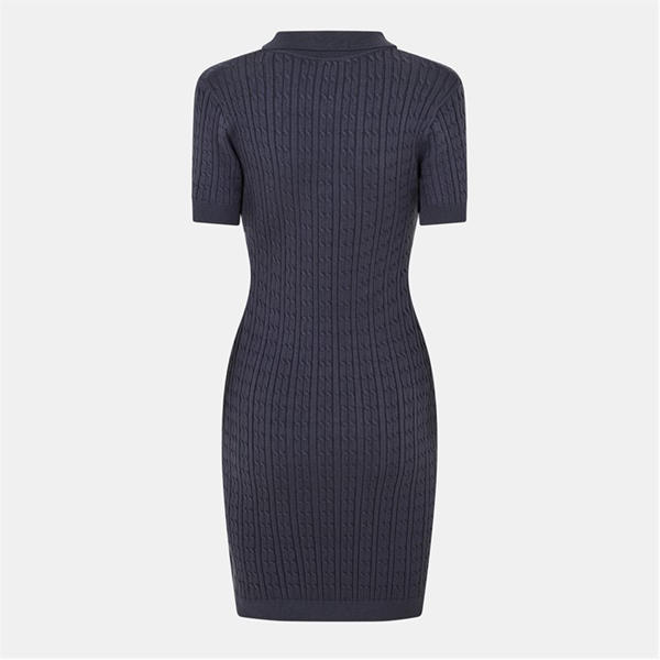 Jack Wills Wills Moray Polo Cable Knitted Mini Dress Women Navy