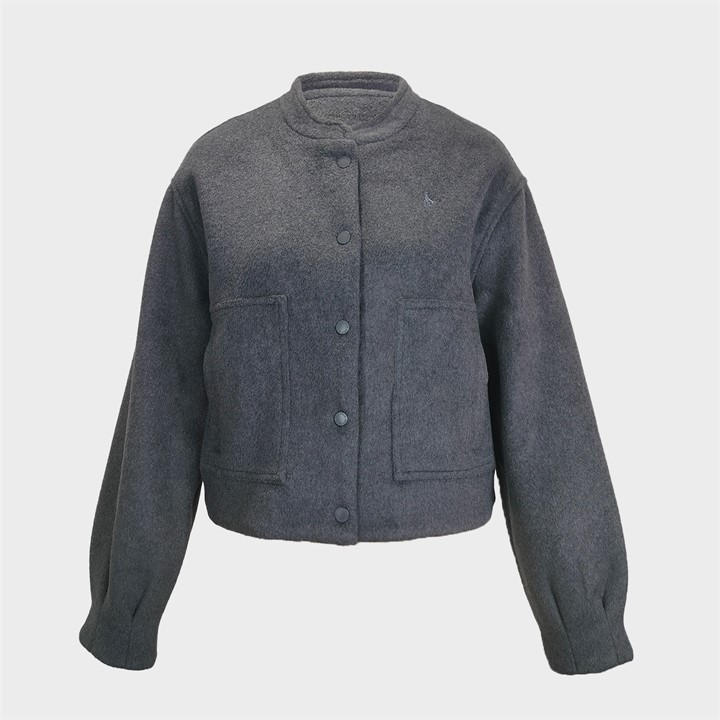 Jack Wills Wool Bomber Ld54 Grey