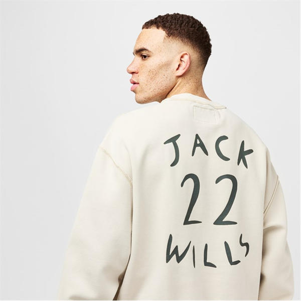 Jack Wills Worn Well Crew Sweater Mens Putty