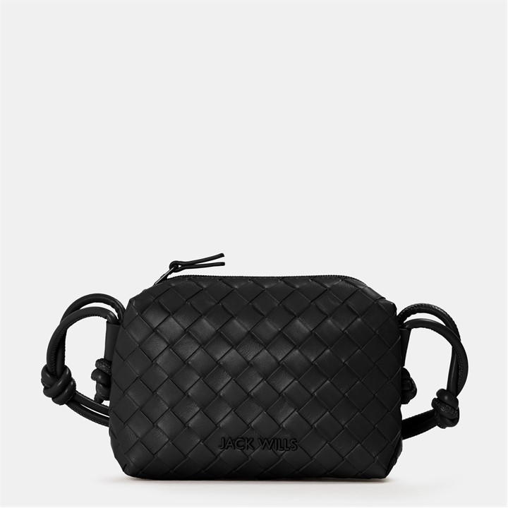 Jack Wills Woven crossbody Bag Black