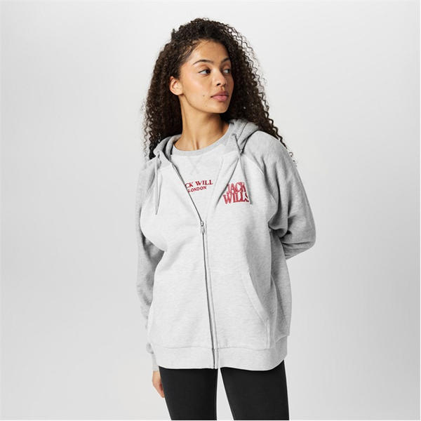 Jack Wills Zip Hoodie Light Heather