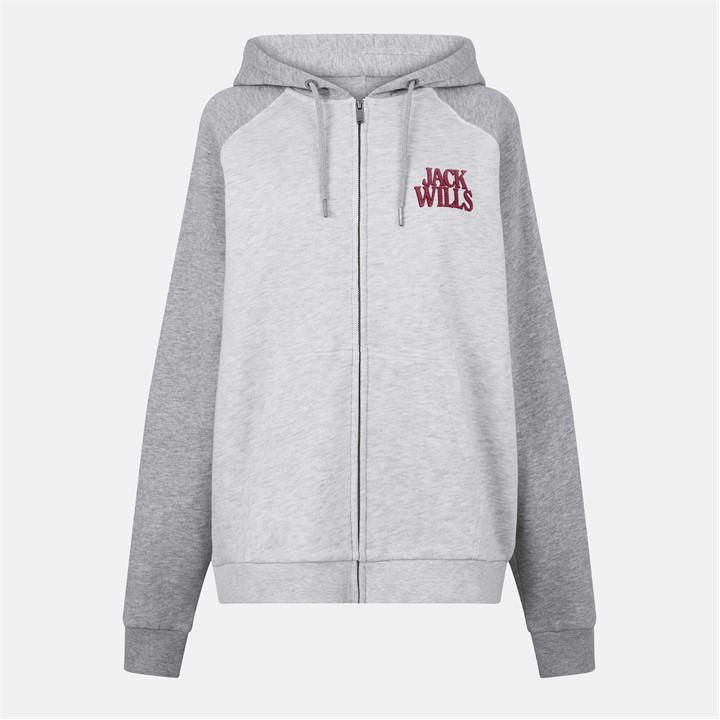 Jack Wills Zip Hoodie Light Heather