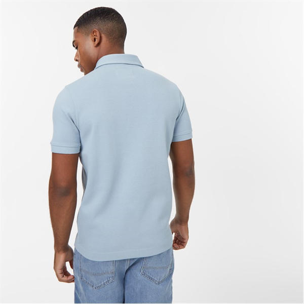Jack Wills Zip Polo T Shirt Powder Blue