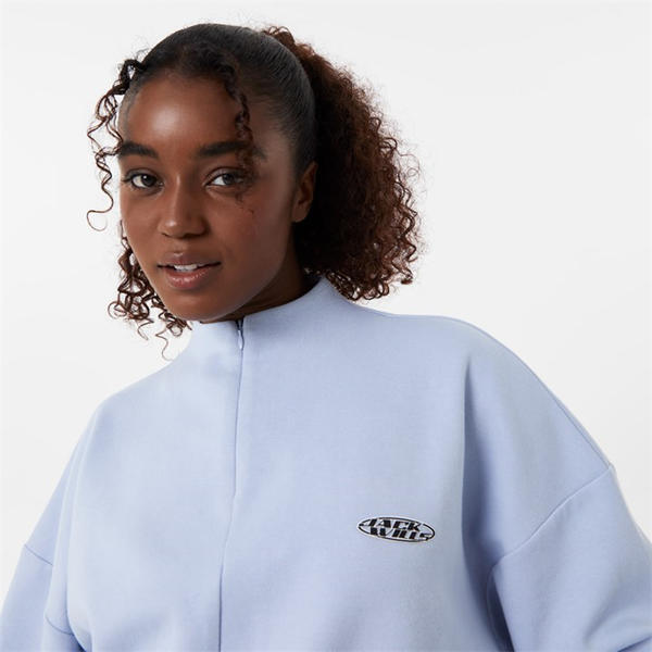 Jack Wills Zip Through Funnel Sweat Soft Blue