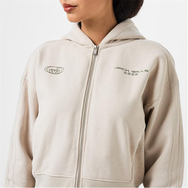 Jack Wills Zip Through Hoodie Stone