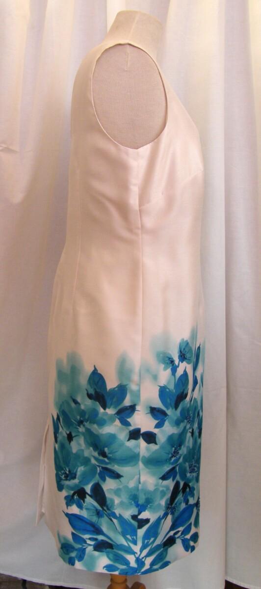 Jacques Vert AEGEAN RANGE IVORY SHANTUNG SHIFT DRESS AEGEAN PLACEMENT PRINT MATCHING SHANTUNG JACKET